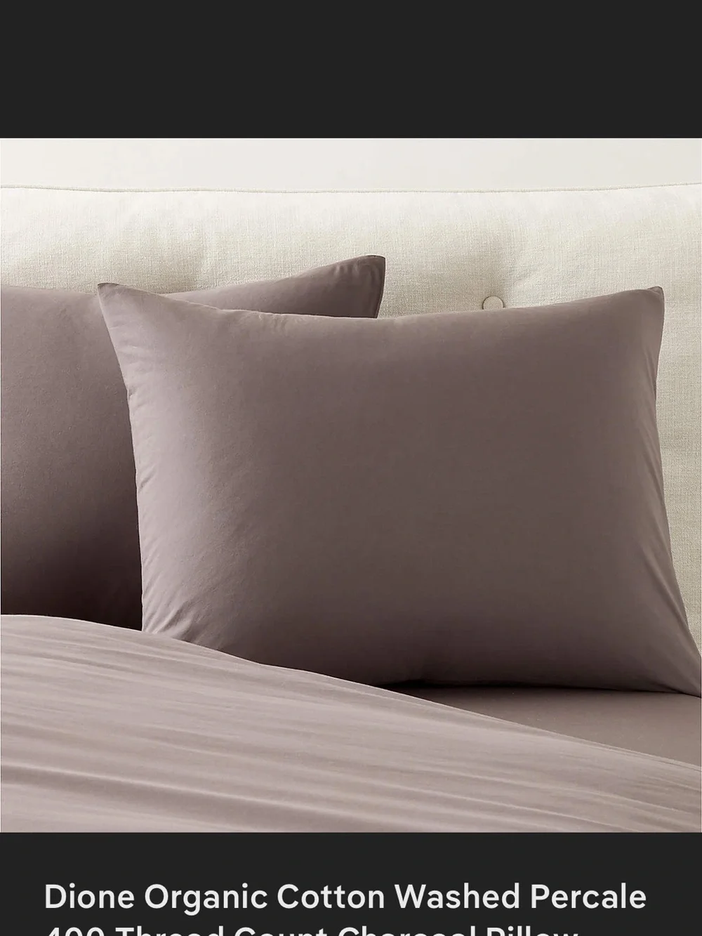 NWT CB2 Dione Organic Cotton Washed Sheet Set - Chatcoal